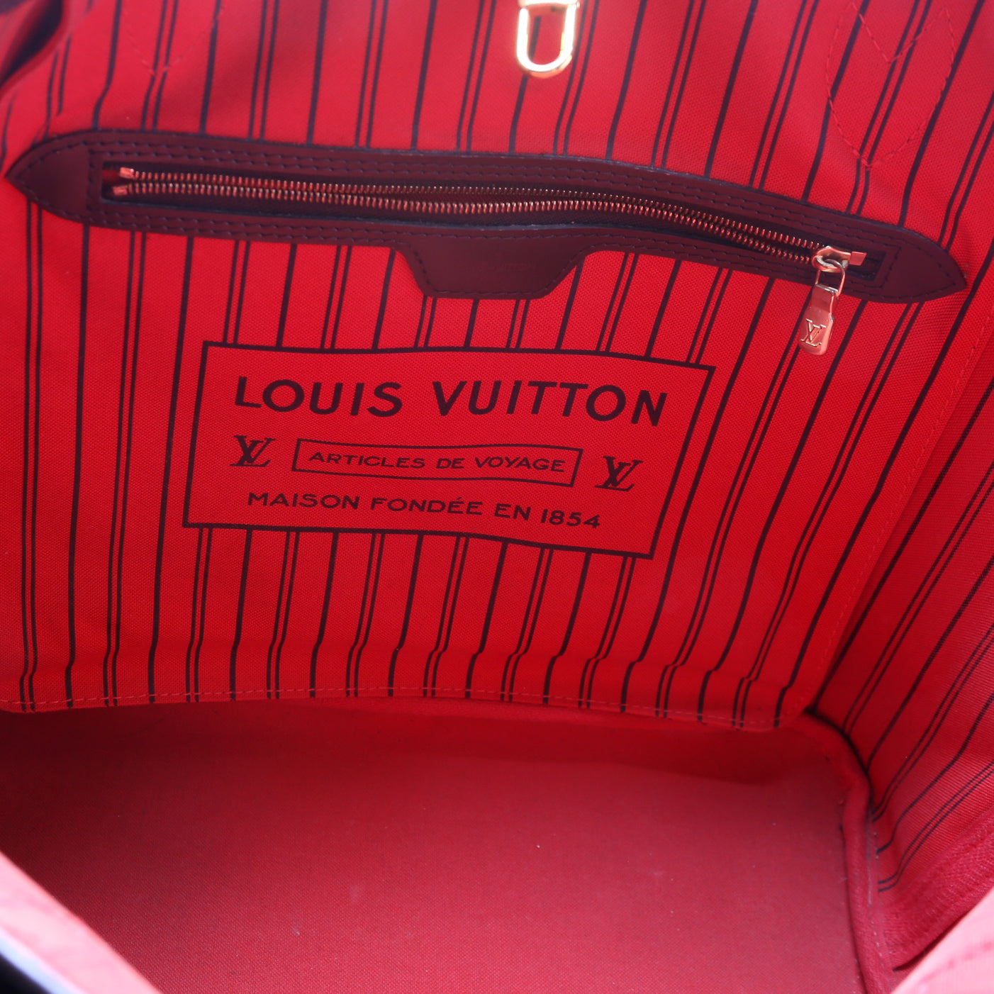 Louis Vuitton Neverfull MM Damier Ebene Red