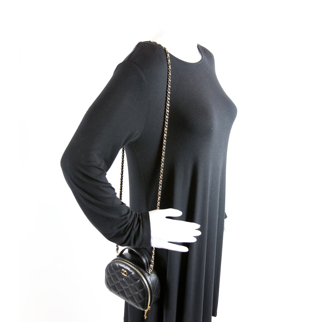 Chanel Chic Riviera Small Top Handle Vanity Lambskin RFID Black