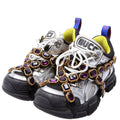 Gucci Flashtrek Jeweled Sneakers Size 36 Silver