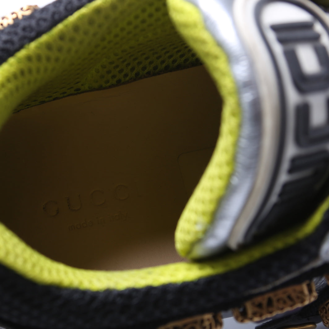 Gucci Flashtrek Jeweled Sneakers Size 36 Silver