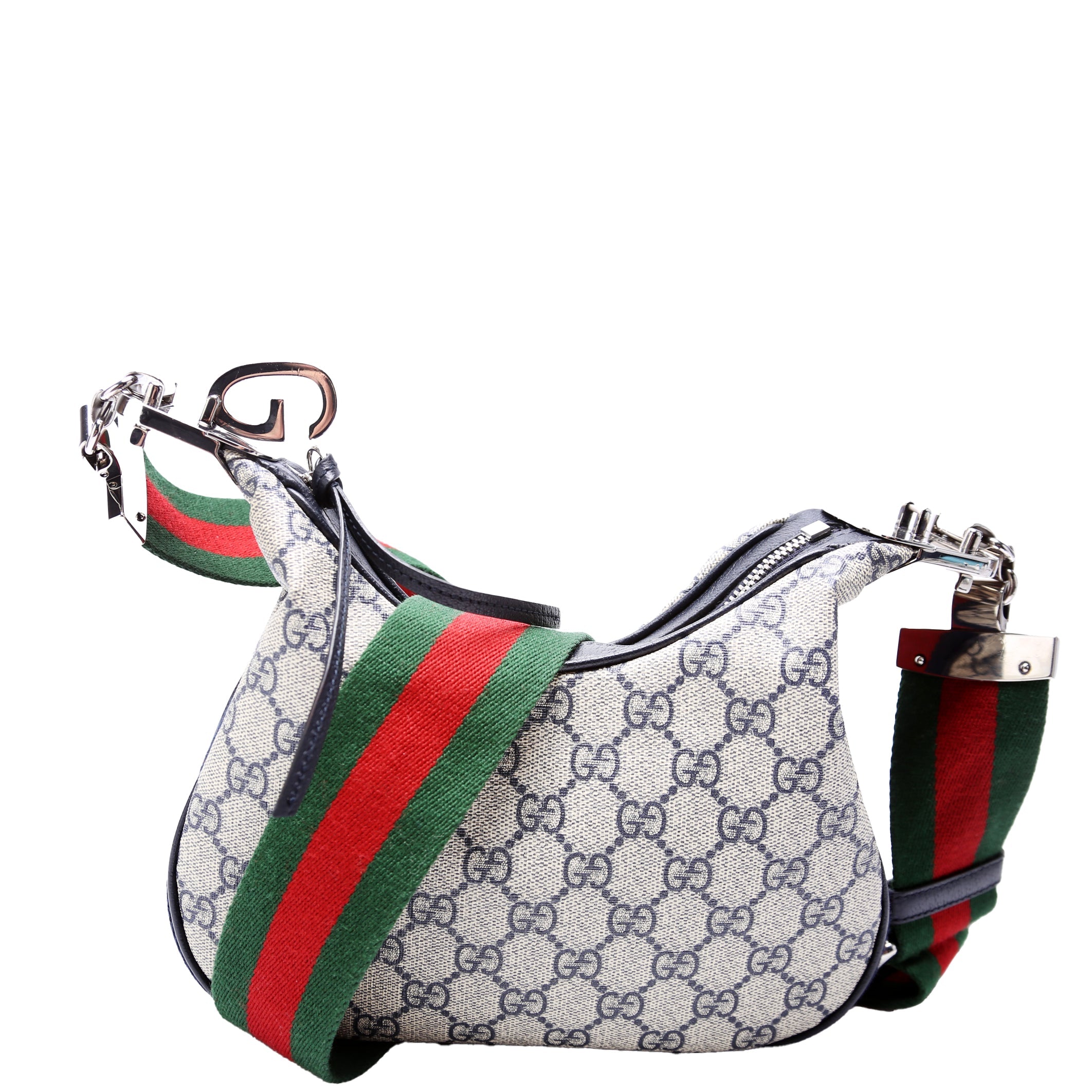 Gucci 699409 GG Supreme Attache Small Shoulder Bag Navy