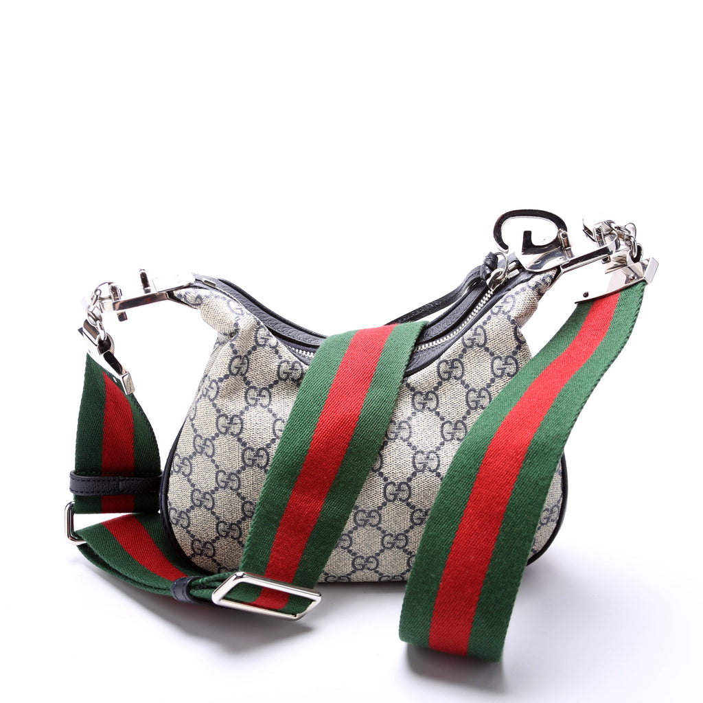 Gucci 699409 GG Supreme Attache Small Shoulder Bag Navy