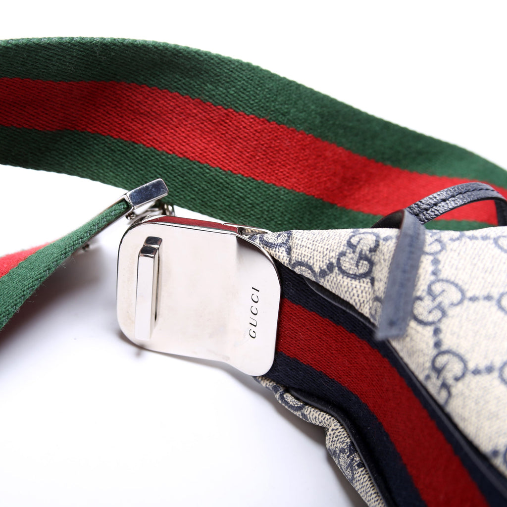 Gucci 699409 GG Supreme Attache Small Shoulder Bag Navy