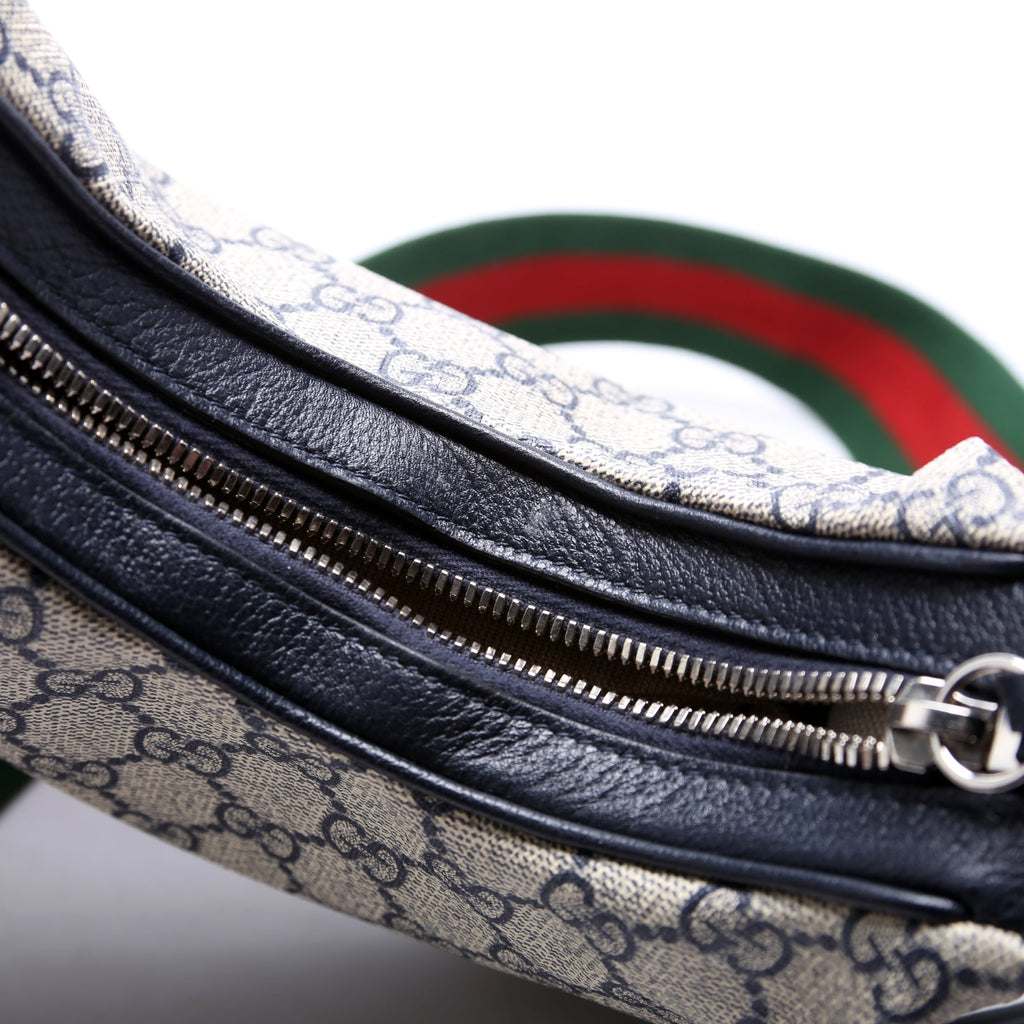 Gucci 699409 GG Supreme Attache Small Shoulder Bag Navy