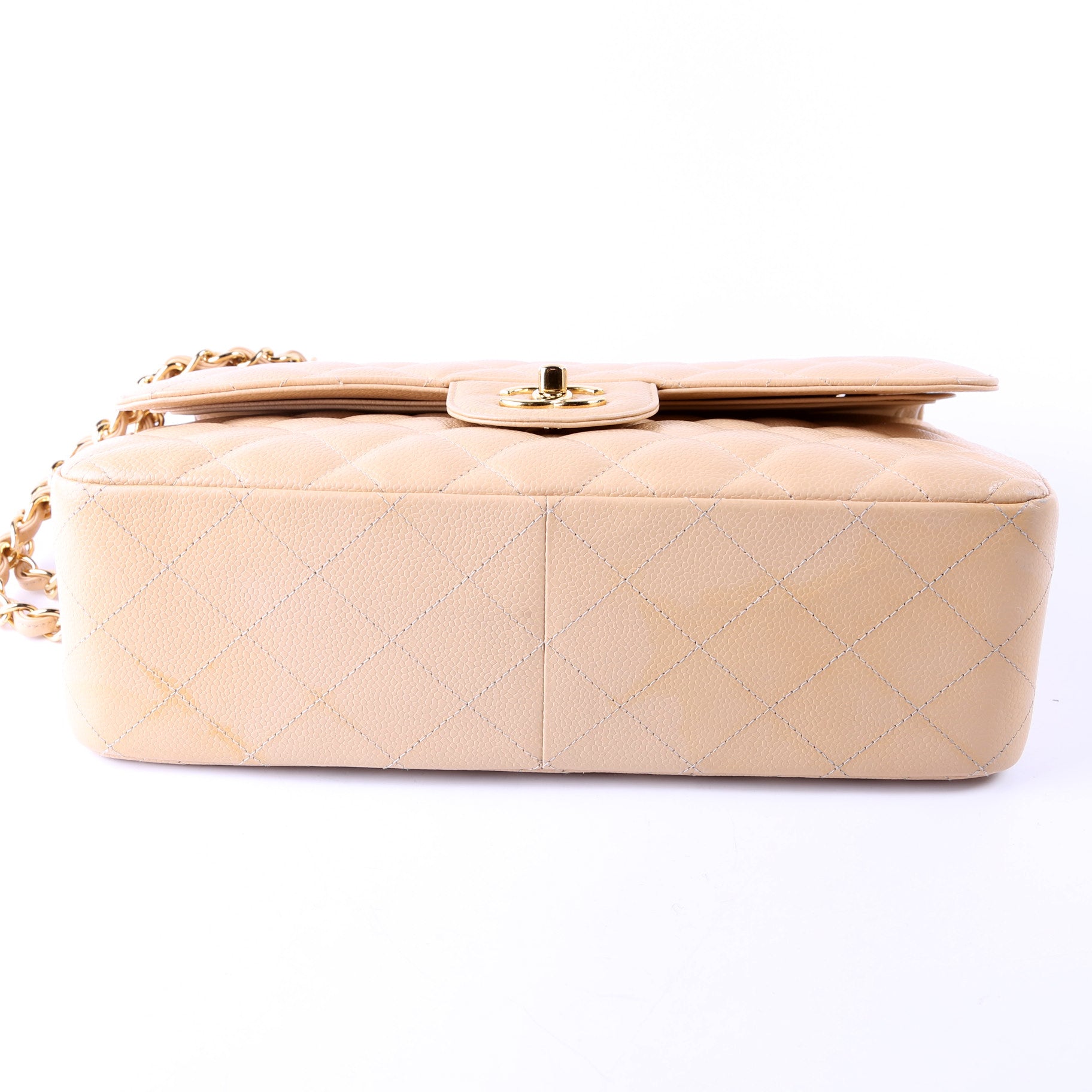 Chanel Classic Flap Jumbo Caviar 30M Tan
