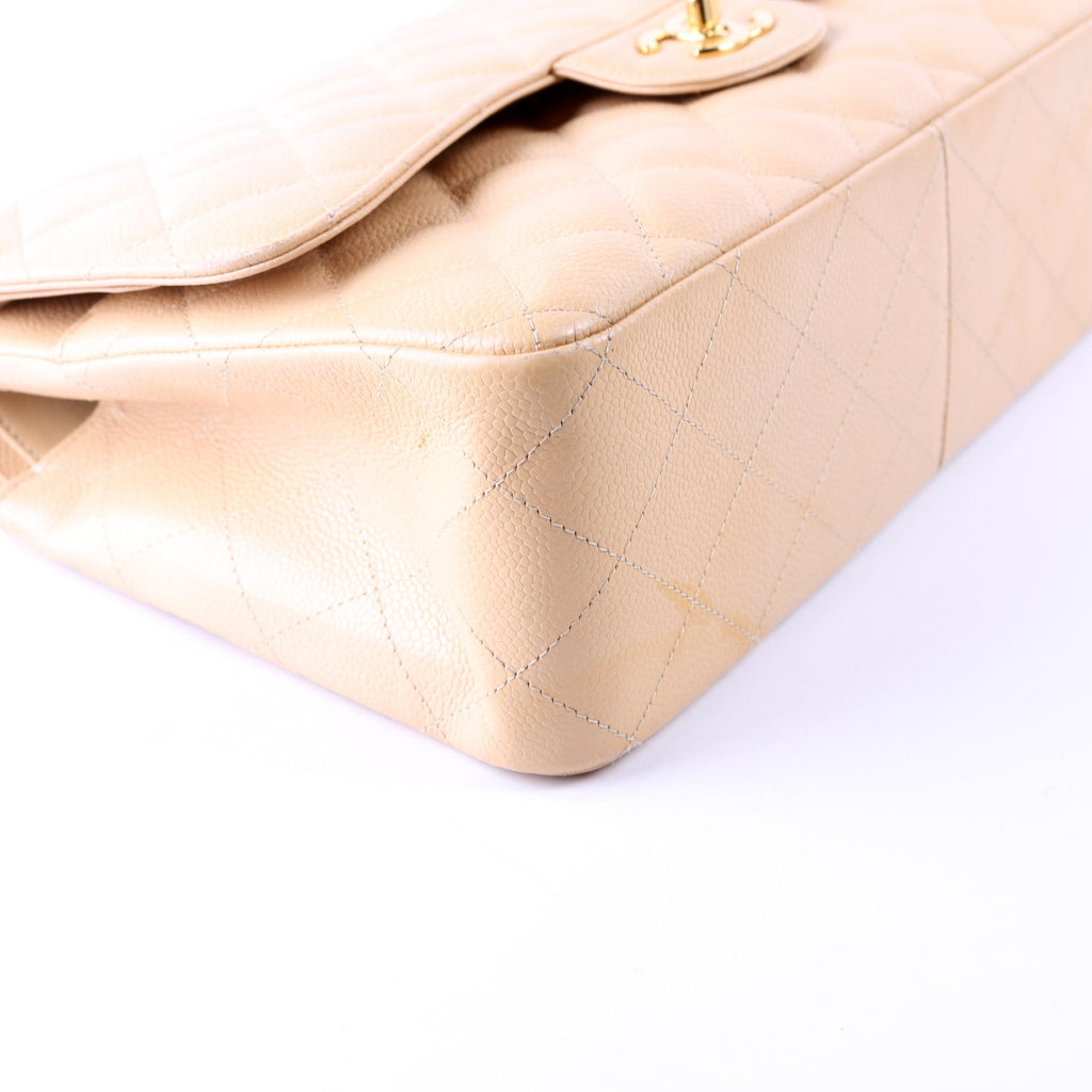Chanel Classic Flap Jumbo Caviar 30M Tan