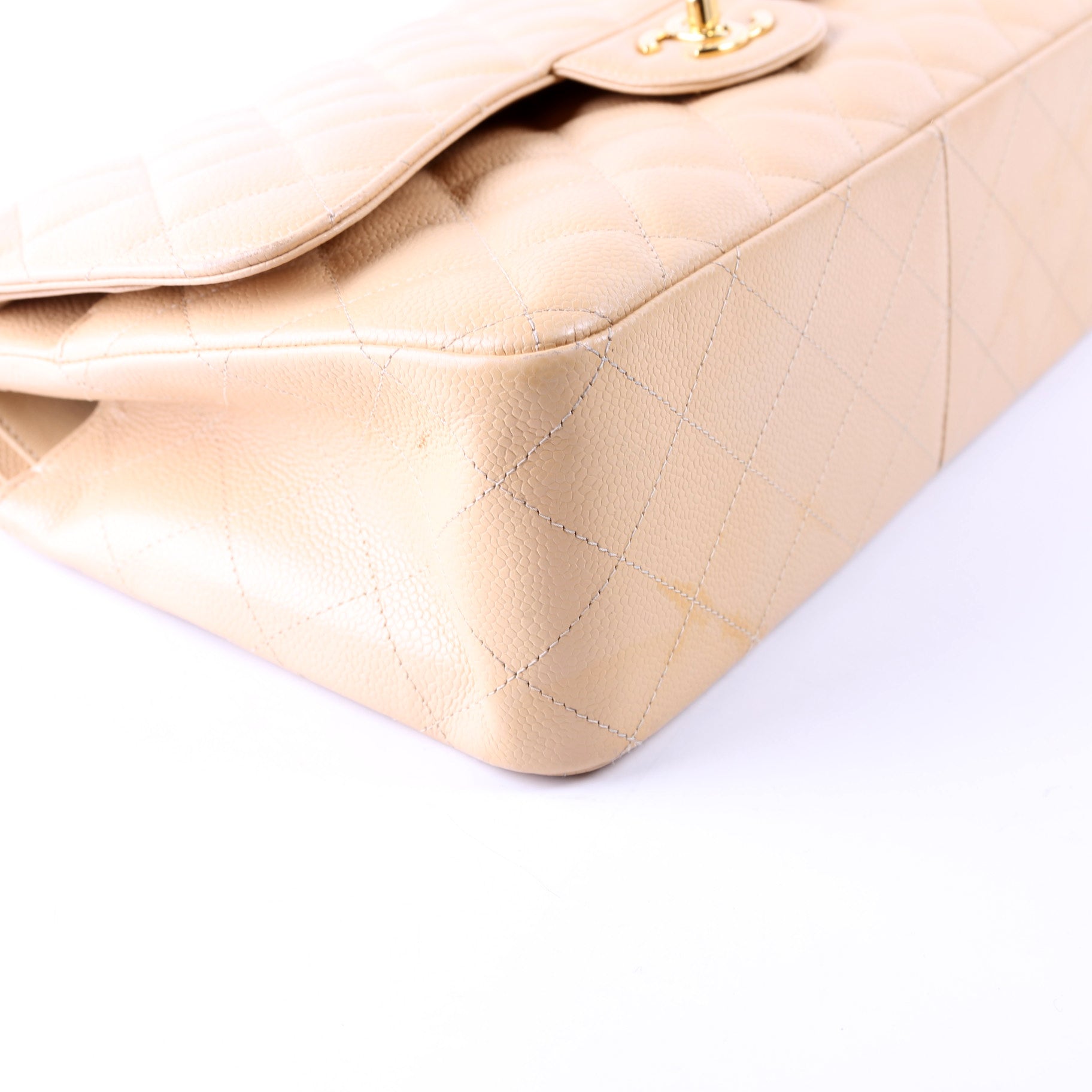 Chanel Classic Flap Jumbo Caviar 30M Tan