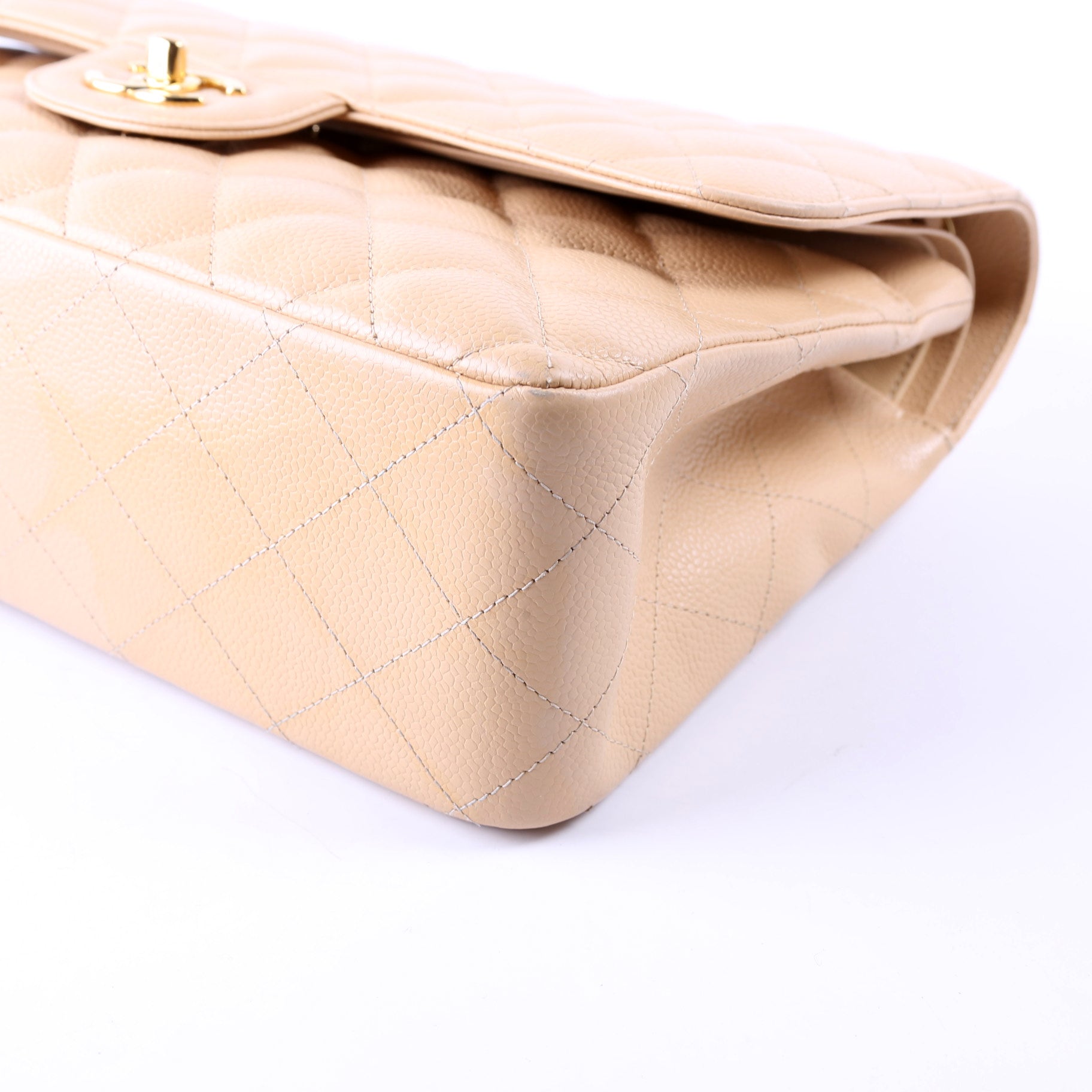 Chanel Classic Flap Jumbo Caviar 30M Tan