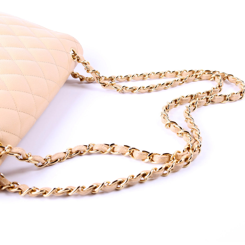 Chanel Classic Flap Jumbo Caviar 30M Tan