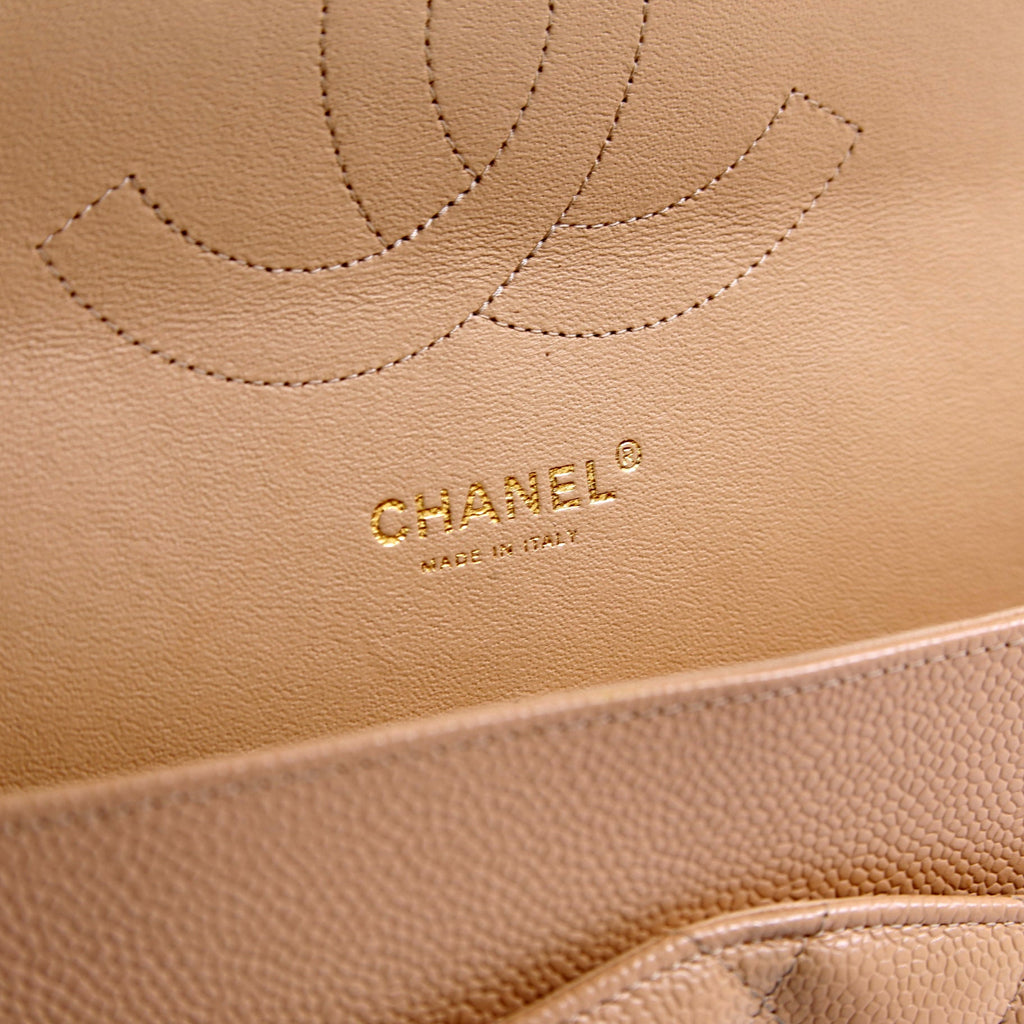 Chanel Classic Flap Jumbo Caviar 30M Tan