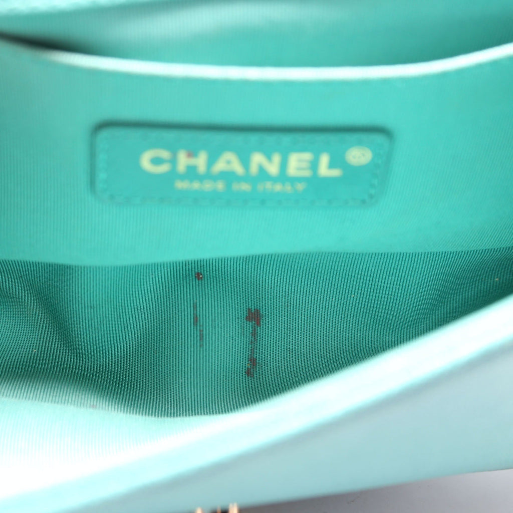 Chanel Boy Flap Small Chevron Caviar 27M Teal