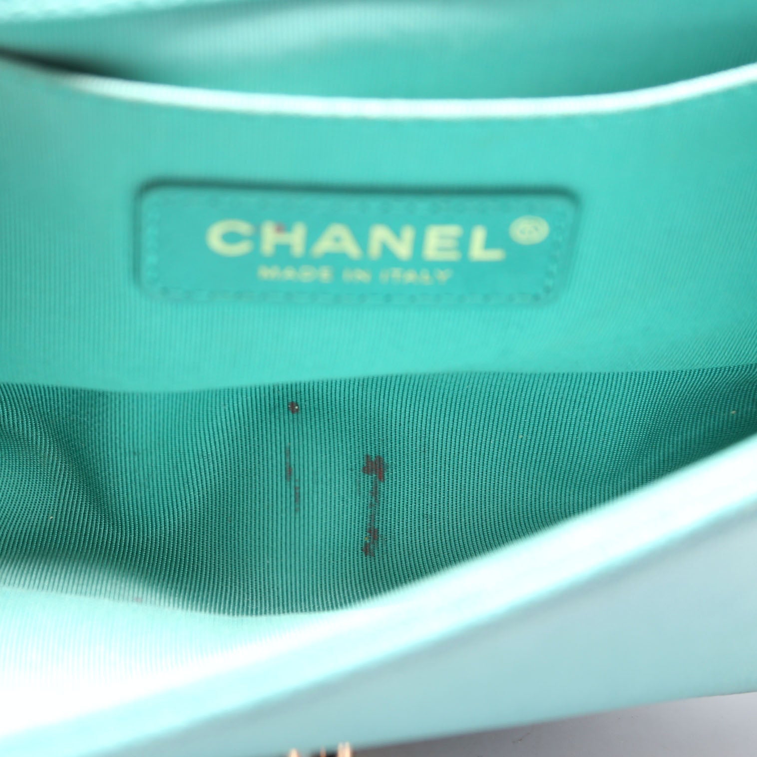 Chanel Boy Flap Small Chevron Caviar 27M Teal