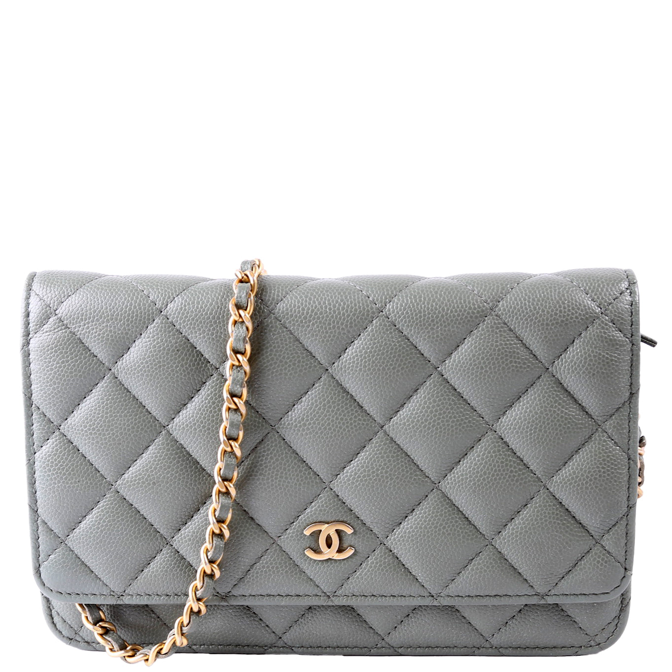 Chanel WOC Classic Quilted Caviar Green