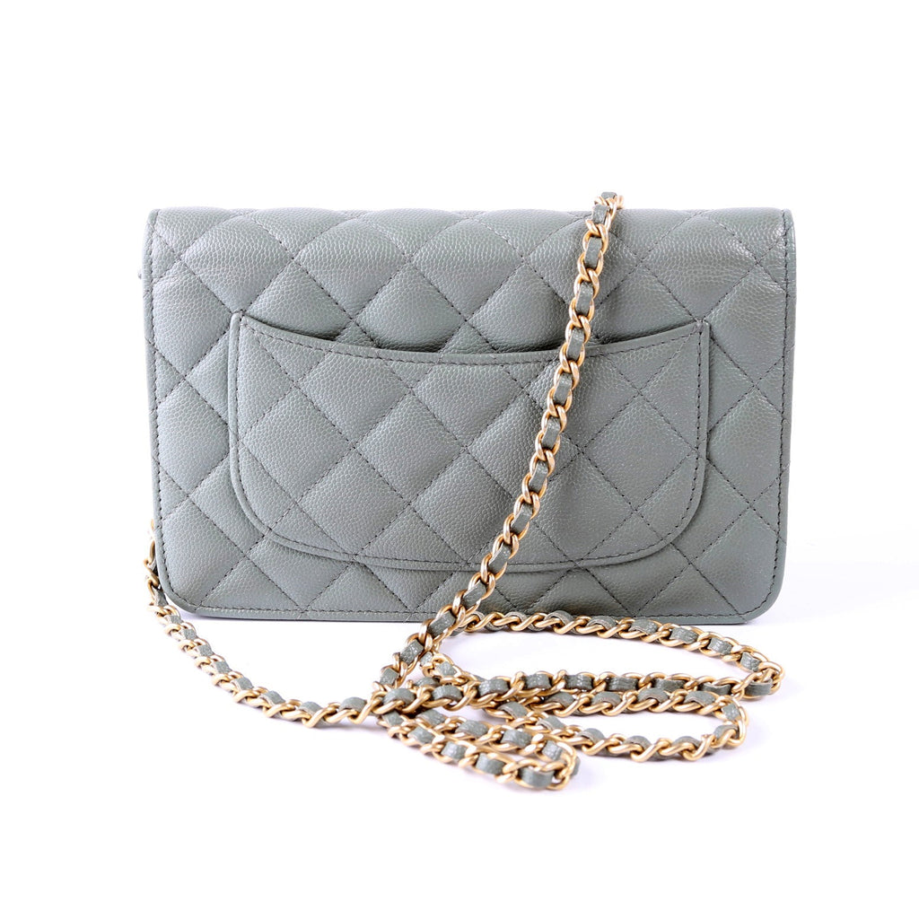 Chanel WOC Classic Quilted Caviar Green