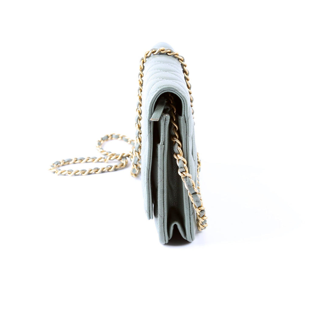 Chanel WOC Classic Quilted Caviar Green