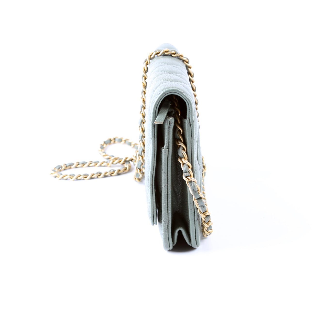 Chanel WOC Classic Quilted Caviar Green