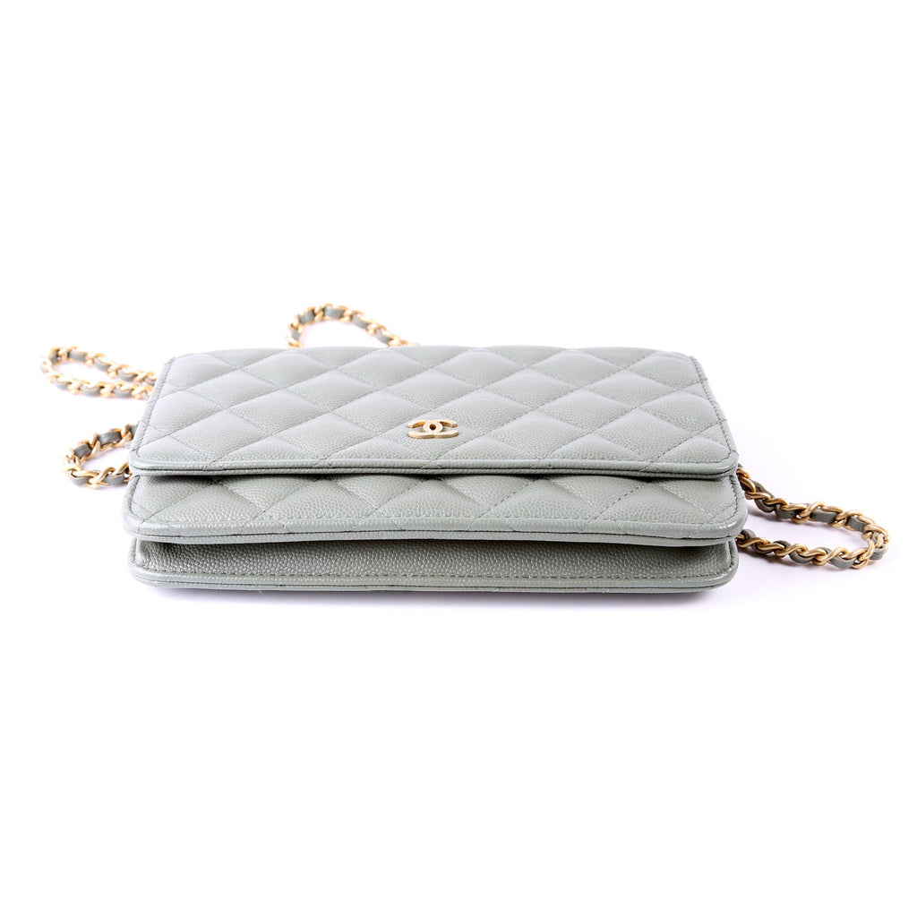 Chanel WOC Classic Quilted Caviar Green