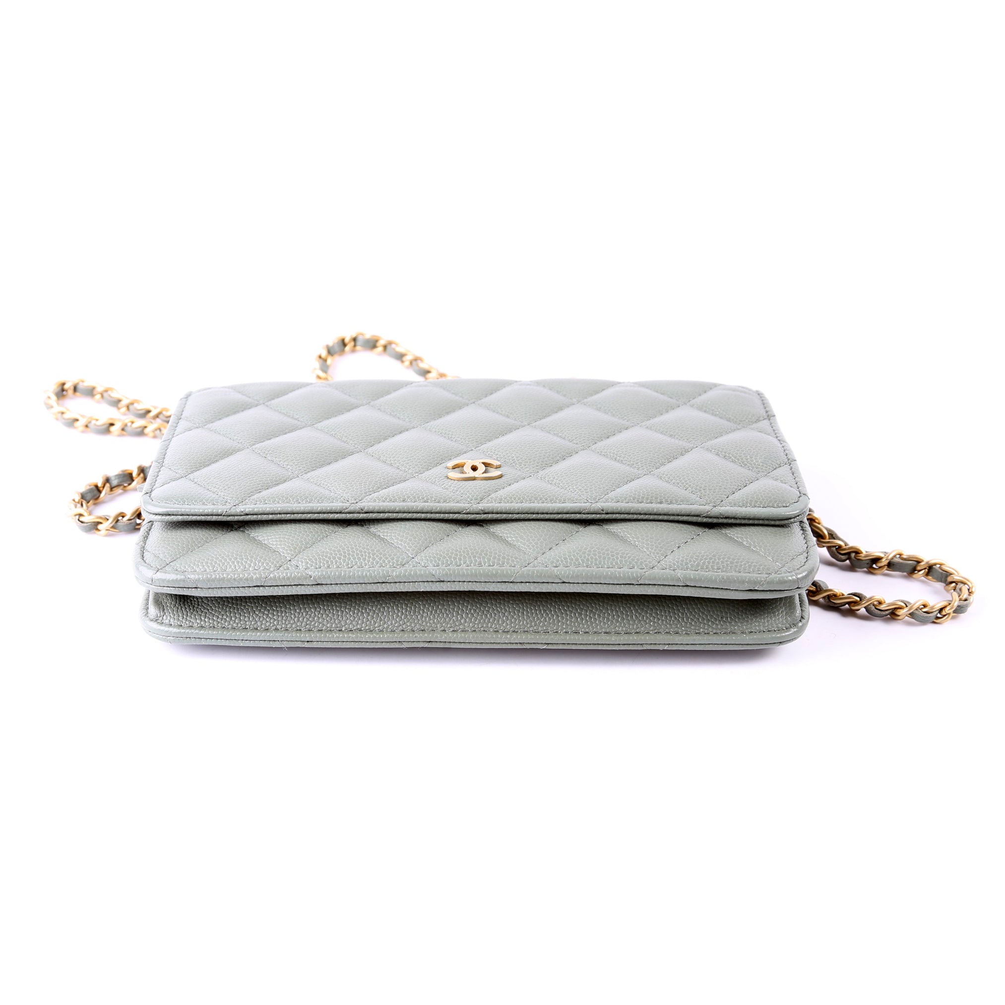 Chanel WOC Classic Quilted Caviar Green