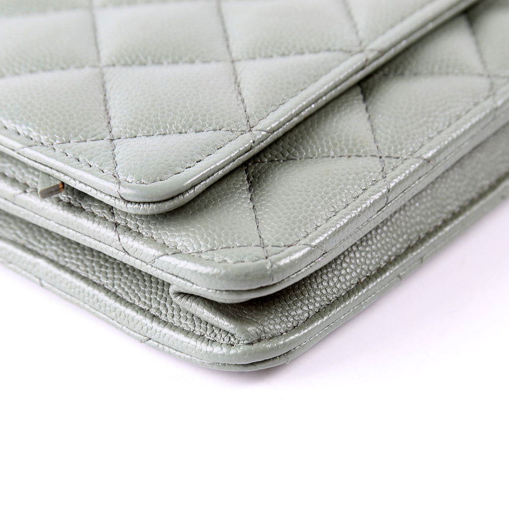 Chanel WOC Classic Quilted Caviar Green