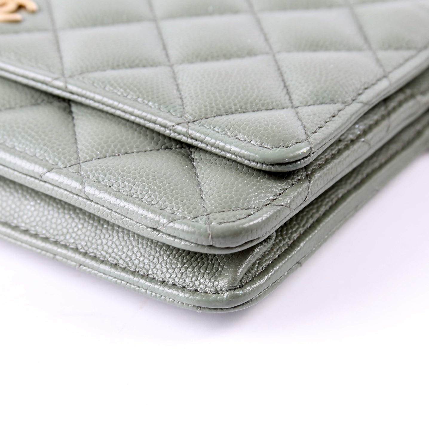 Chanel WOC Classic Quilted Caviar Green