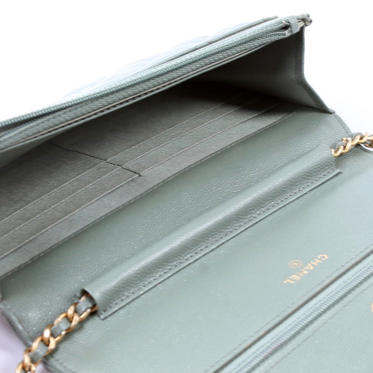 Chanel WOC Classic Quilted Caviar Green