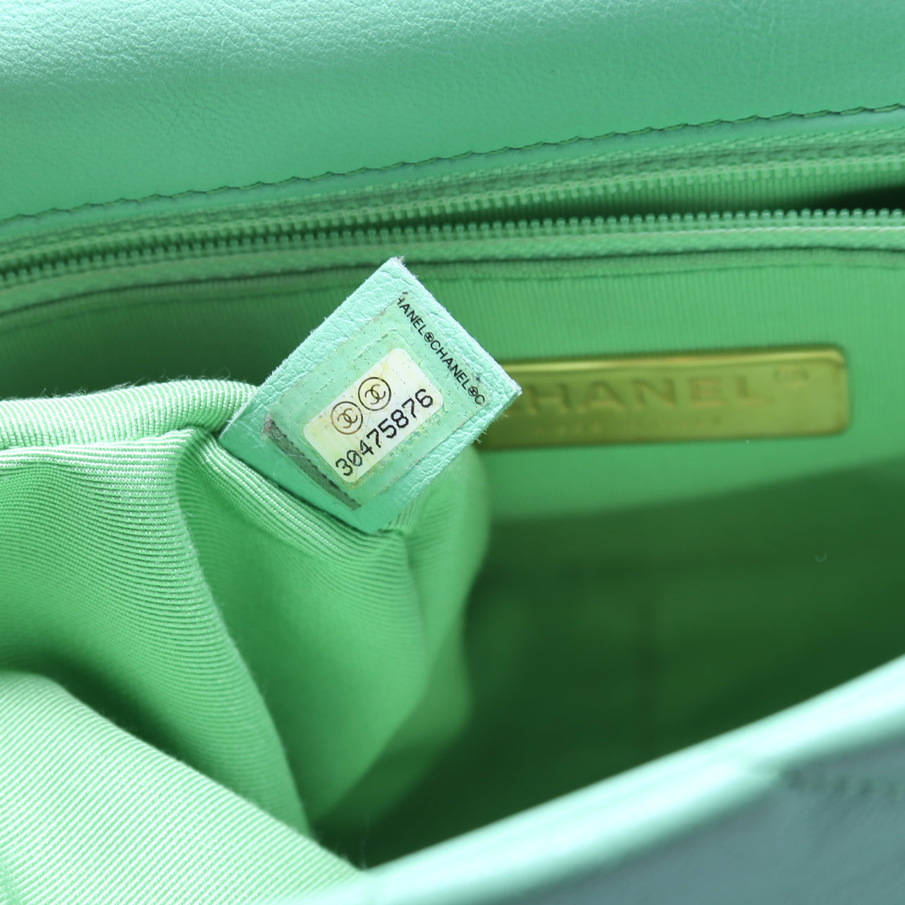 Chanel 19 Medium Flap Quilted Goatskin 30M Green