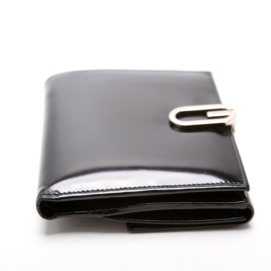 Gucci DRAFT 035-1147 Brushed Leather Compact Wallet Black