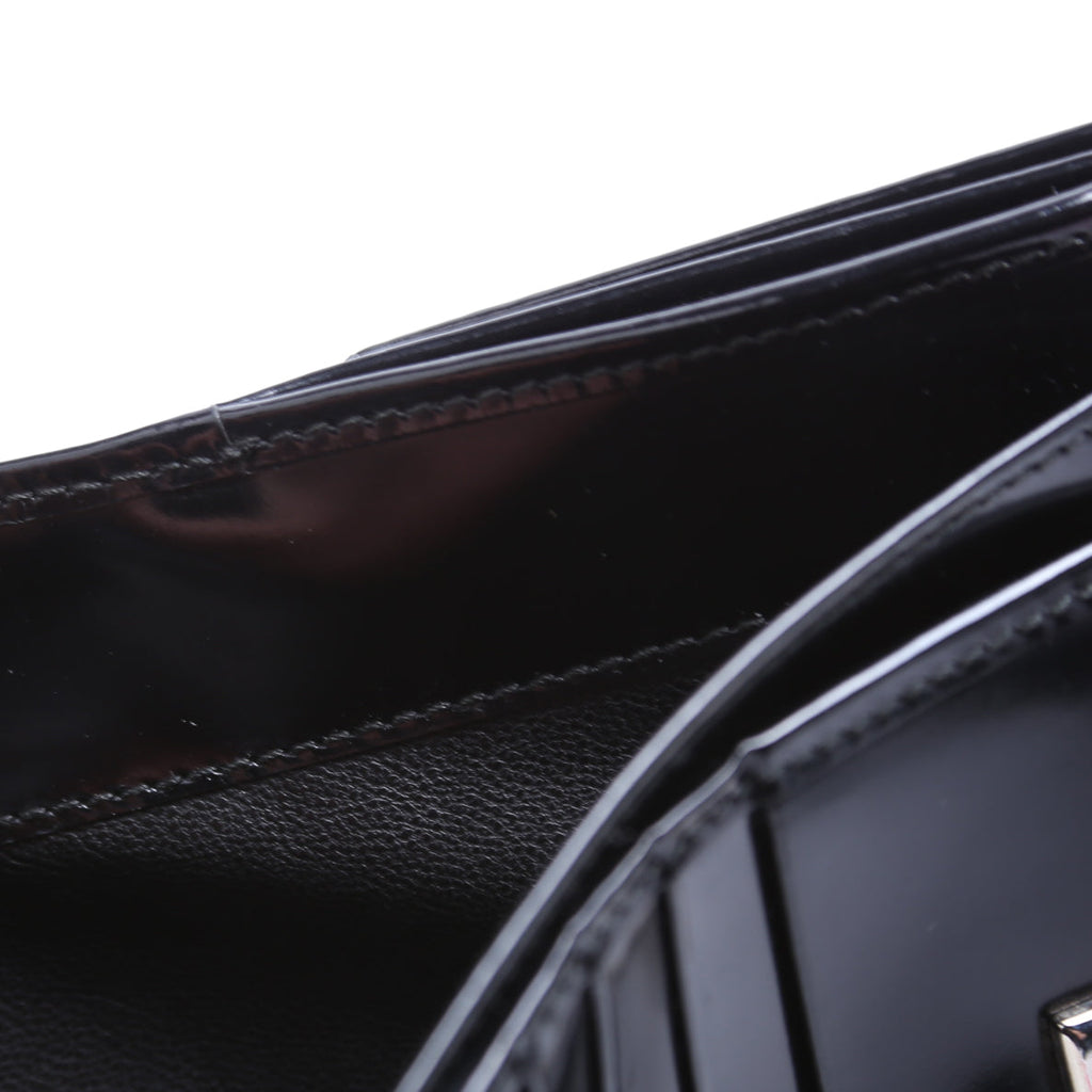 Gucci DRAFT 035-1147 Brushed Leather Compact Wallet Black
