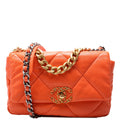 Chanel Quilted Goatskin 19 Medium Flap 29M Orange