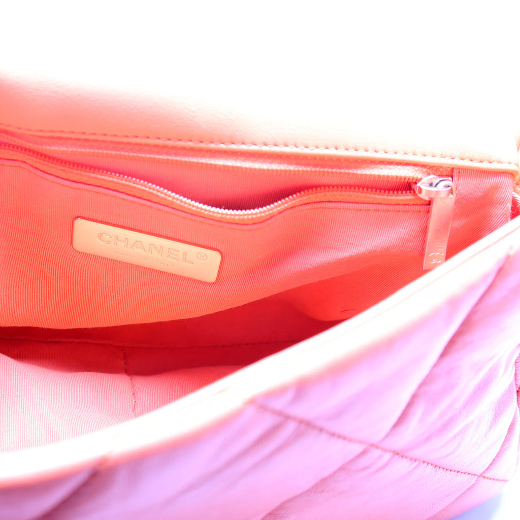 Chanel Quilted Goatskin 19 Medium Flap 29M Orange