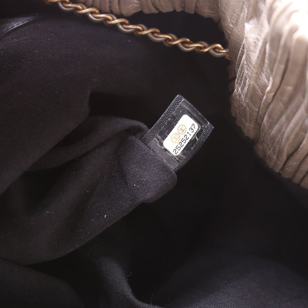 Chanel Coco Pleats Drawstring Iridescent Bag 25M Gold