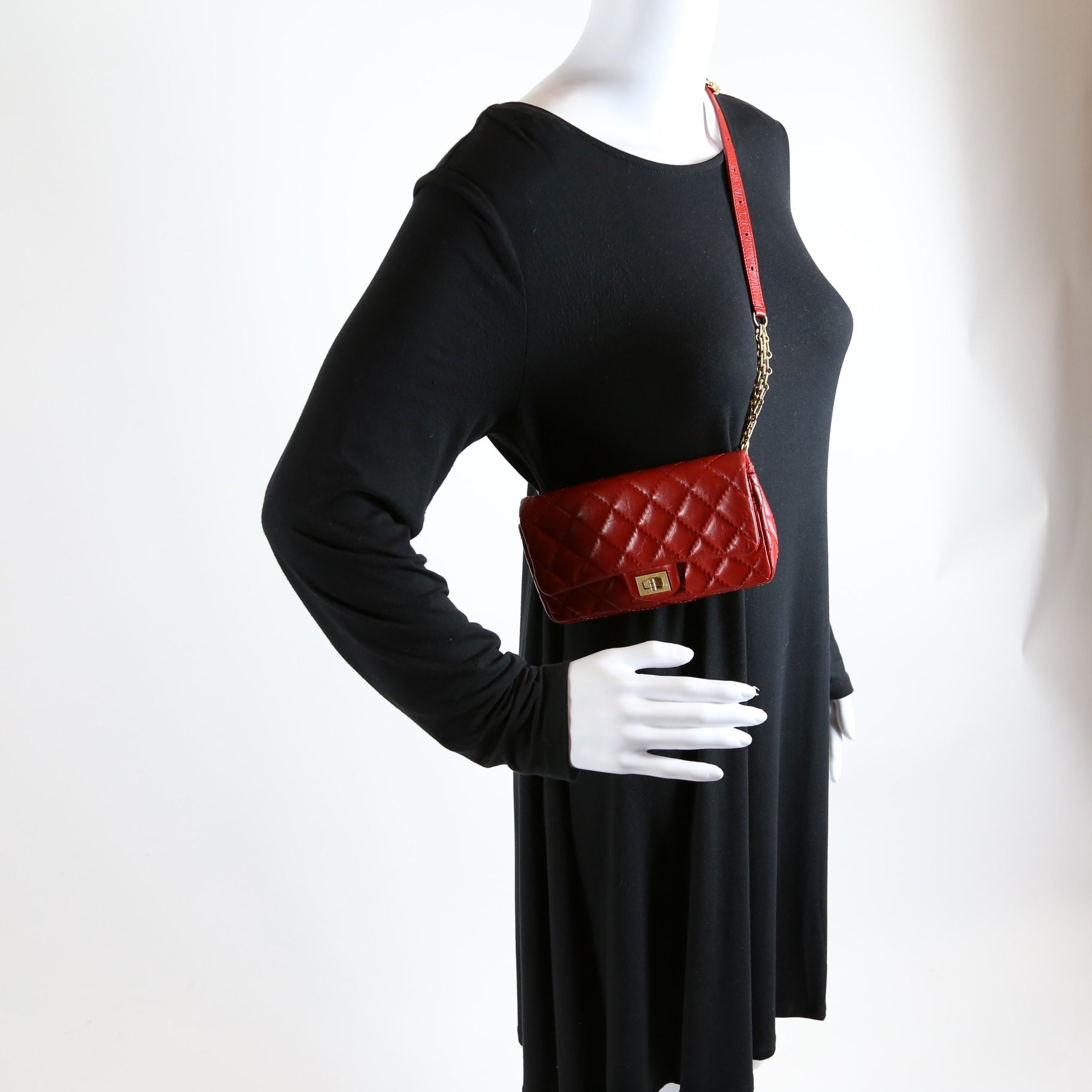 Chanel 2.55 Reissue Quilted Belt Bag 26M Red