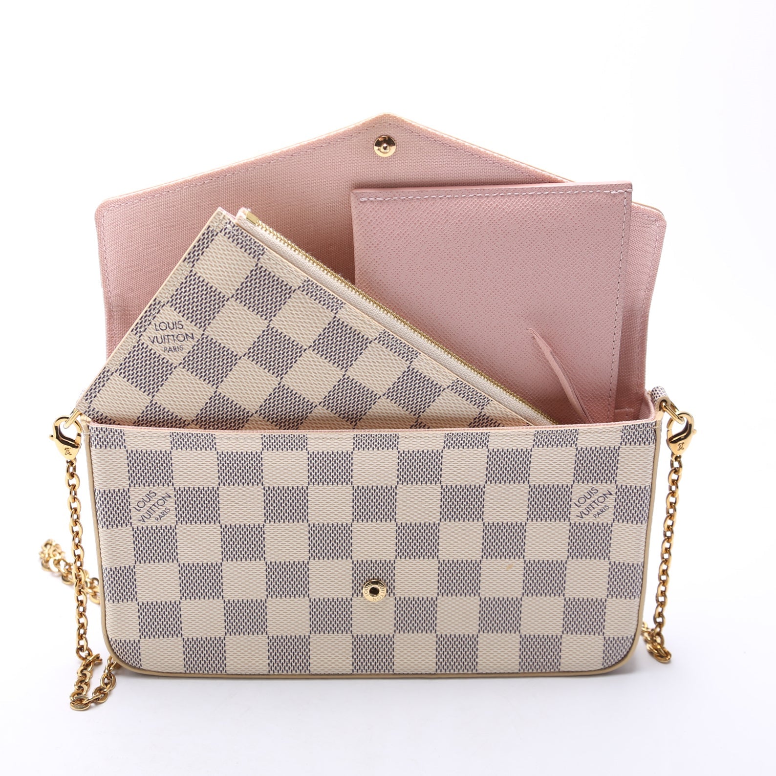 Louis Vuitton Pochette Felicie Damier Azure Pink