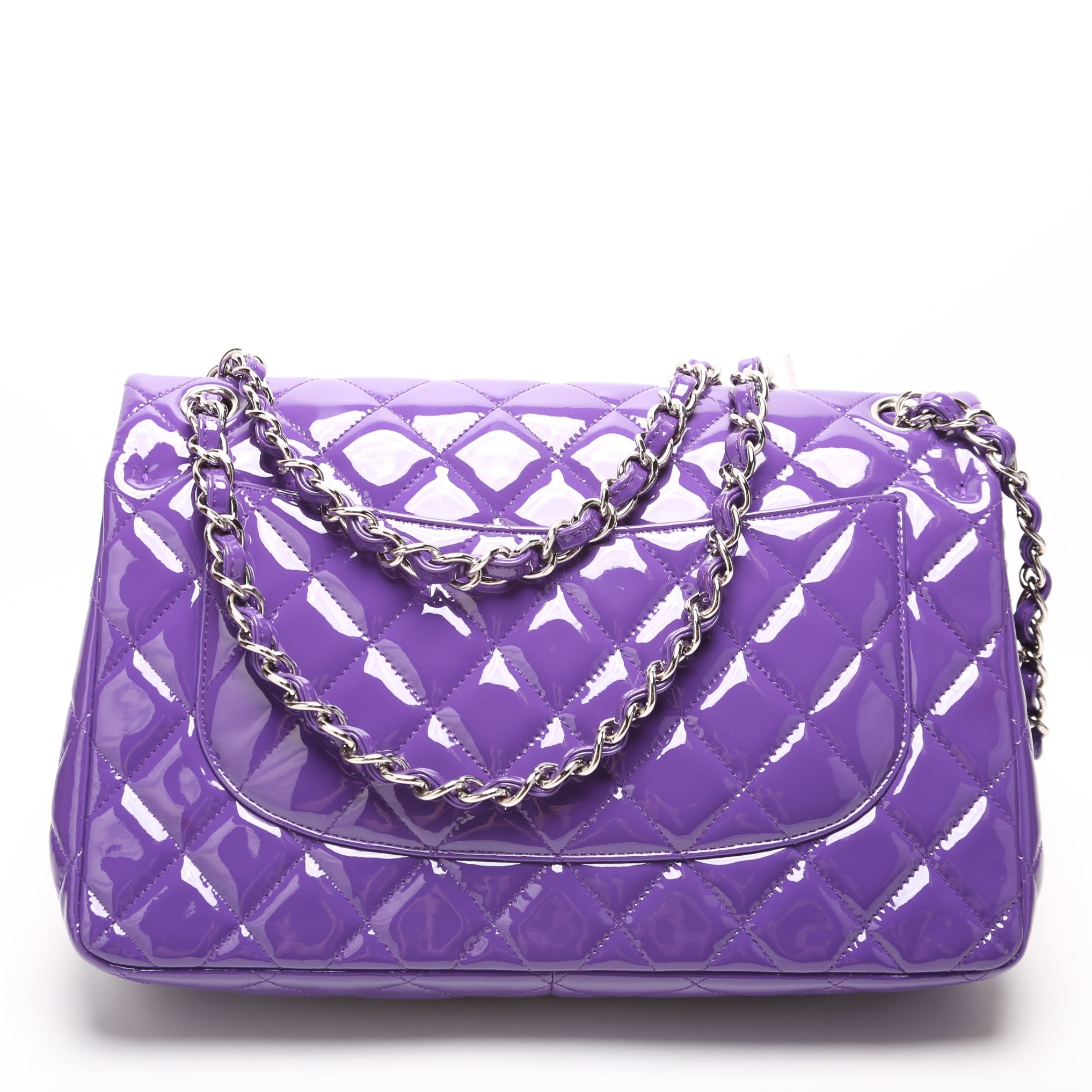 Chanel Classic Flap Jumbo Patent 21M Purple