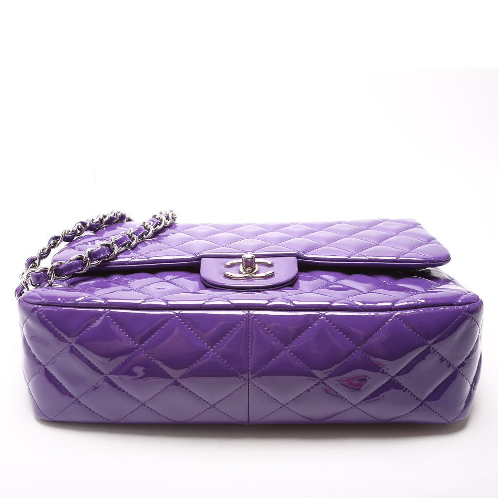 Chanel Classic Flap Jumbo Patent 21M Purple