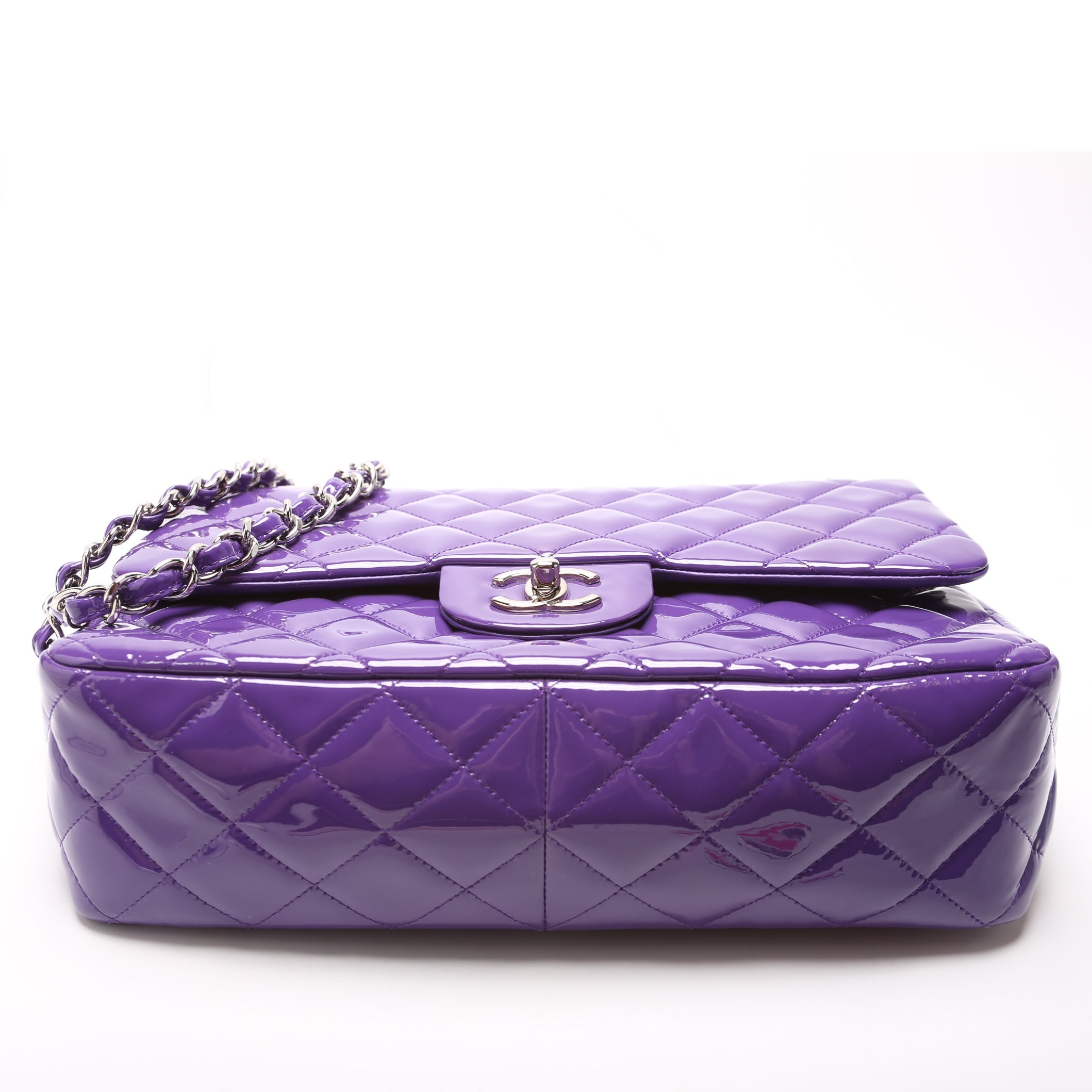 Chanel Classic Flap Jumbo Patent 21M Purple