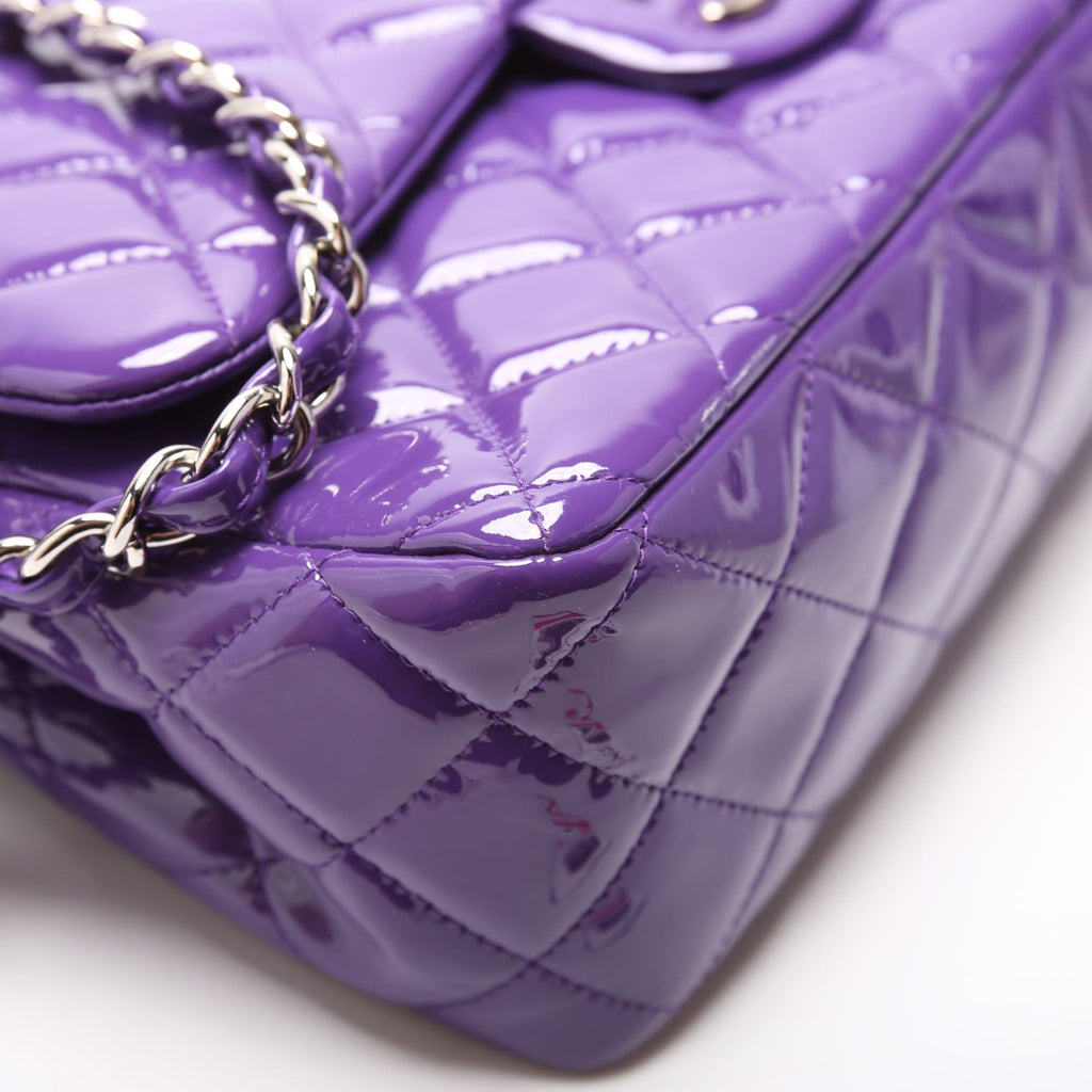 Chanel Classic Flap Jumbo Patent 21M Purple