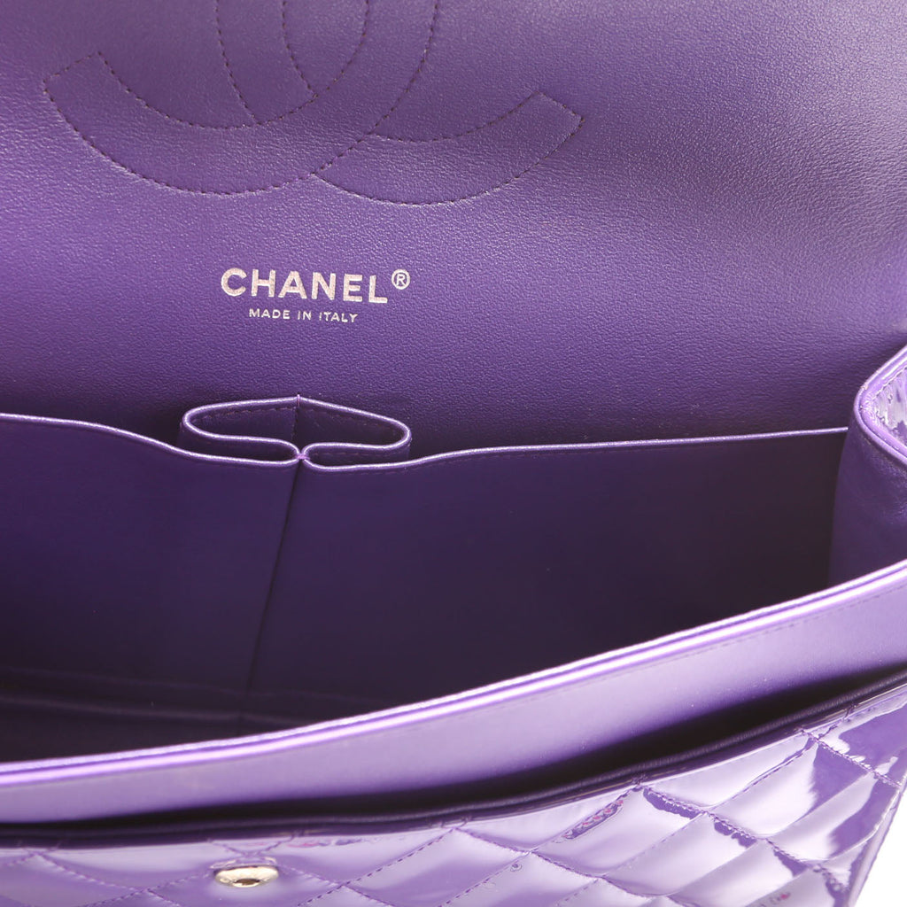 Chanel Classic Flap Jumbo Patent 21M Purple