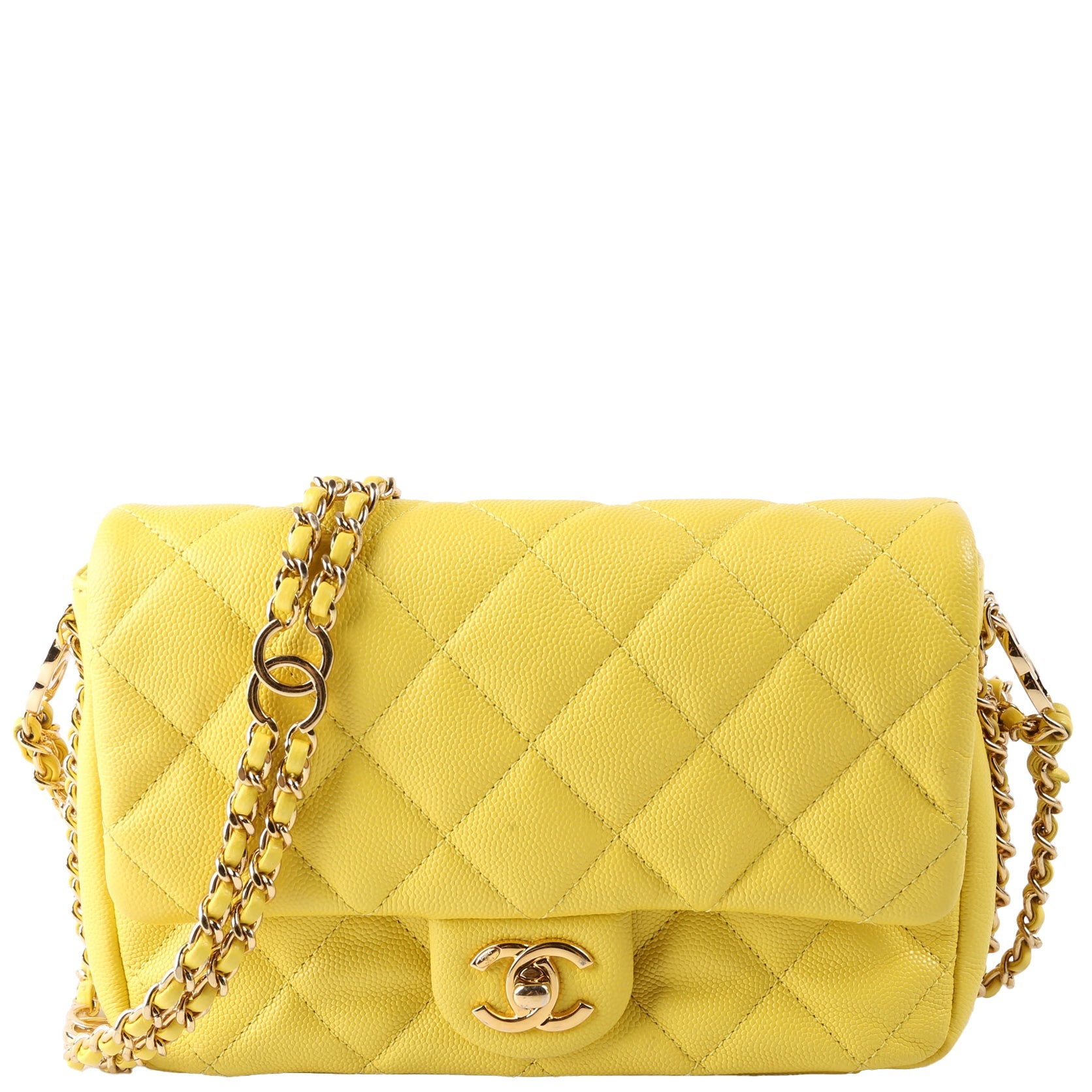 Chanel Mini CC You Flap Caviar RFID Yellow