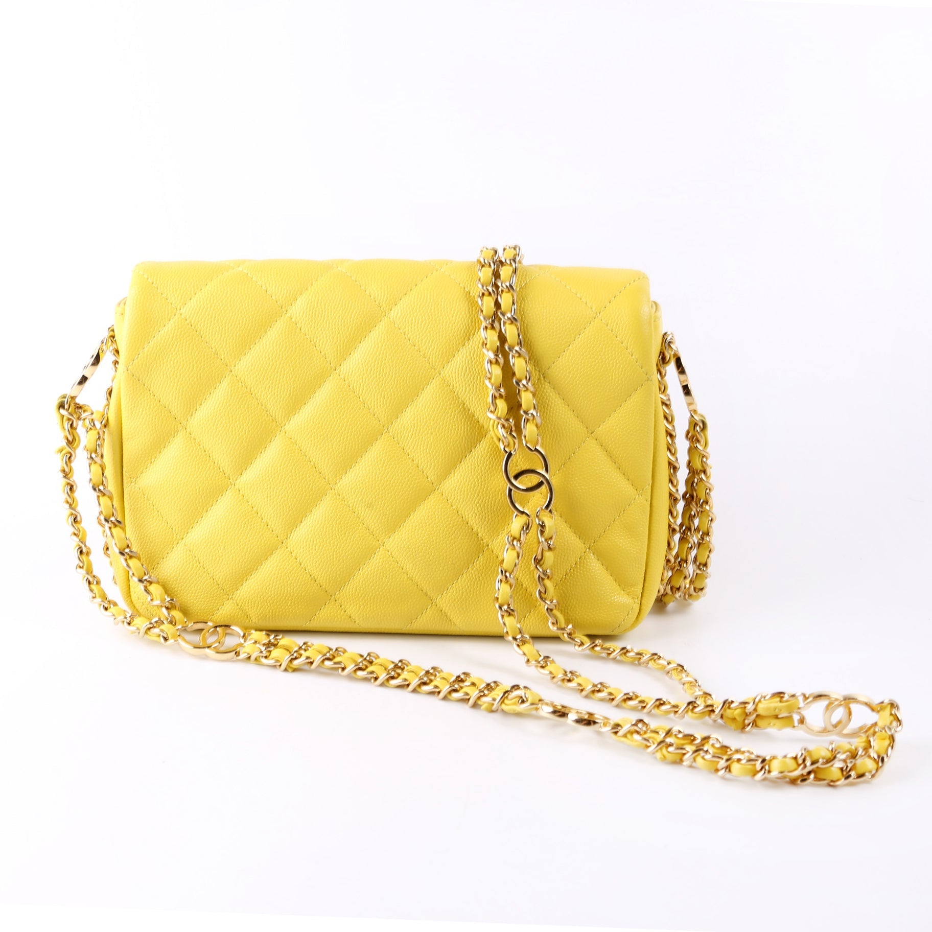 Chanel Mini CC You Flap Caviar RFID Yellow
