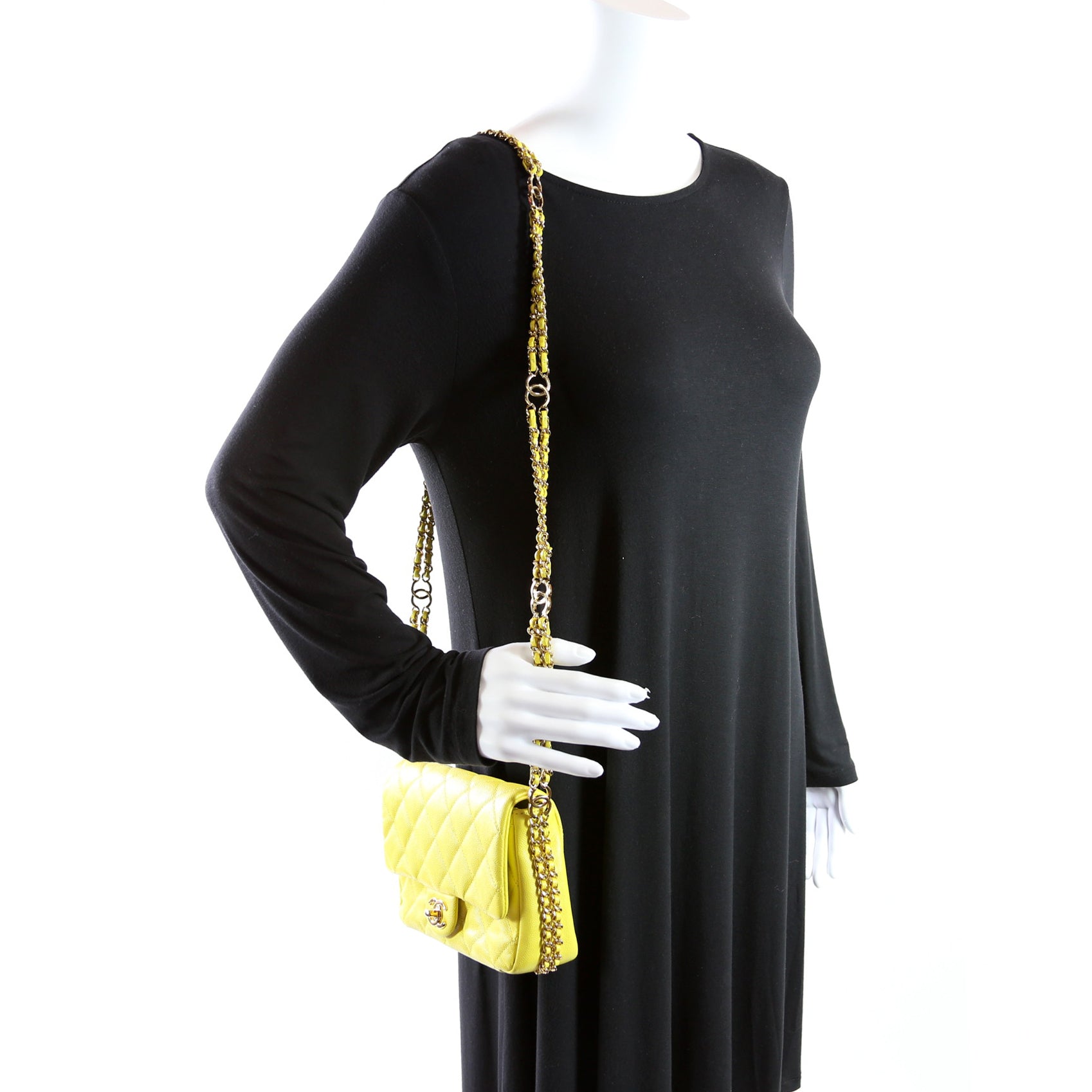 Chanel Mini CC You Flap Caviar RFID Yellow