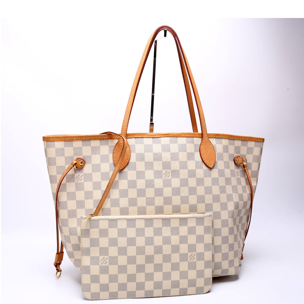 Louis Vuitton Neverfull W/Wallet MM Damier Azur