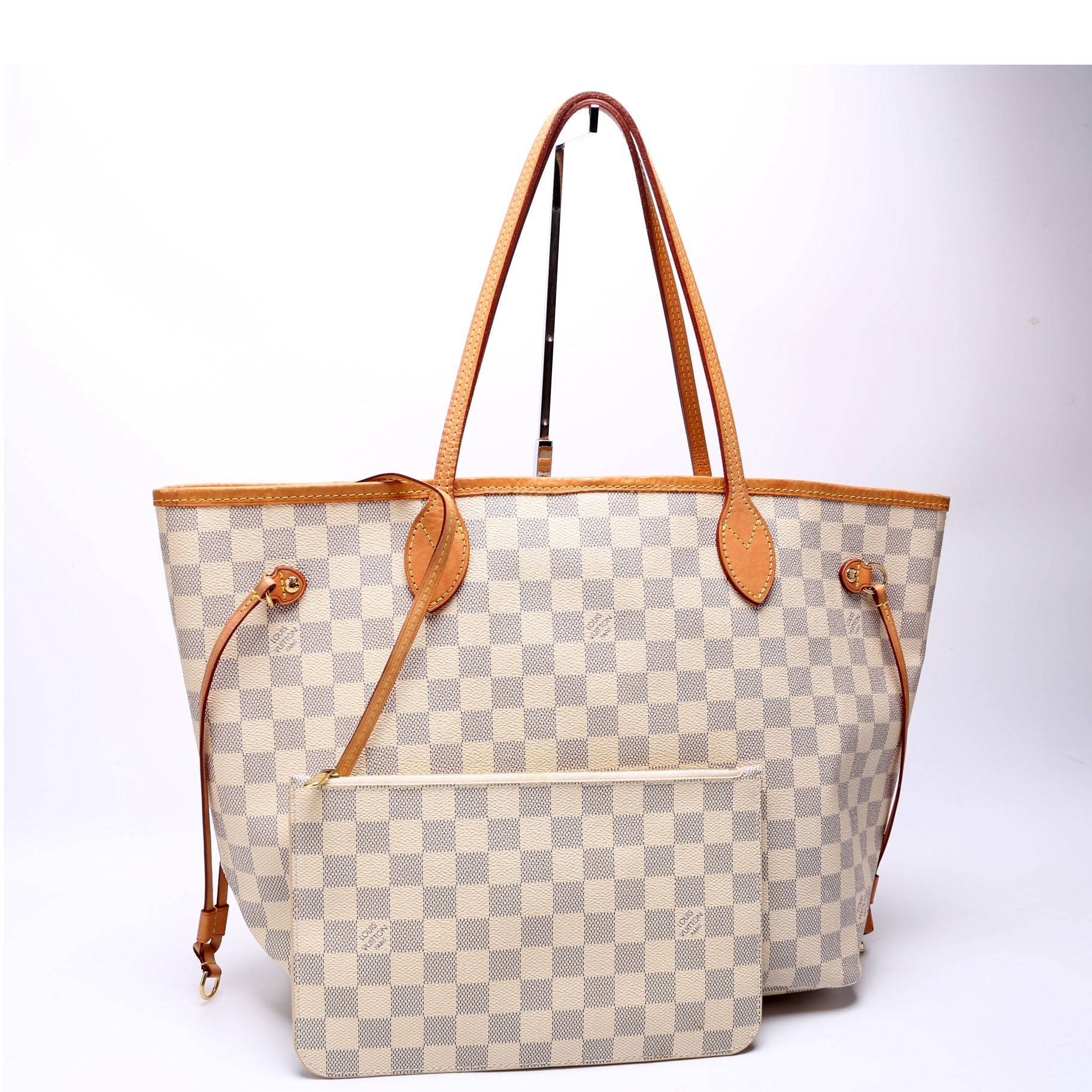 Louis Vuitton Neverfull W/Wallet MM Damier Azur