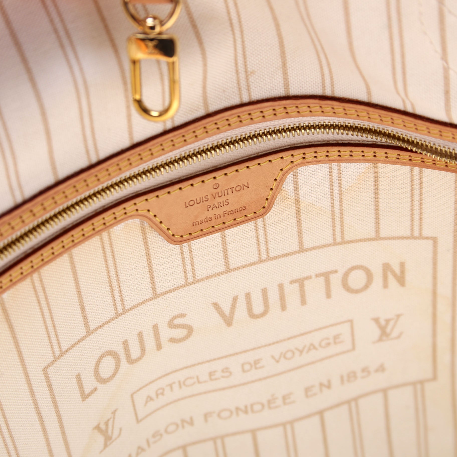 Louis Vuitton Neverfull W/Wallet MM Damier Azur