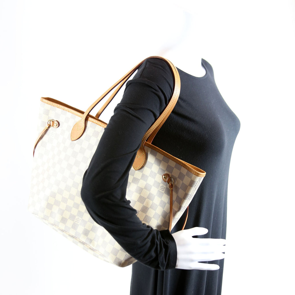 Louis Vuitton Neverfull W/Wallet MM Damier Azur