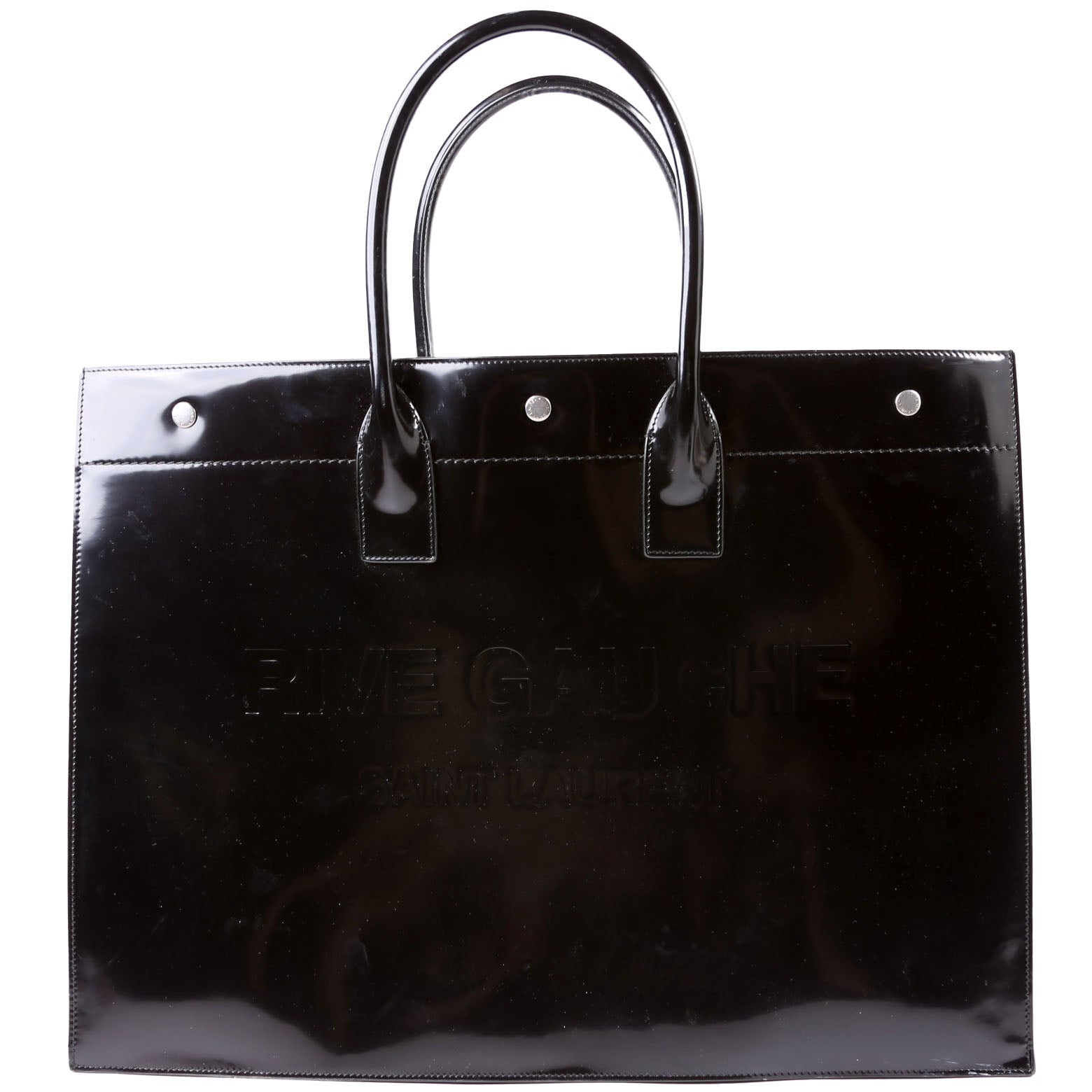 Saint Laurent Rive Gauche Patent Calfskin 587273 Black