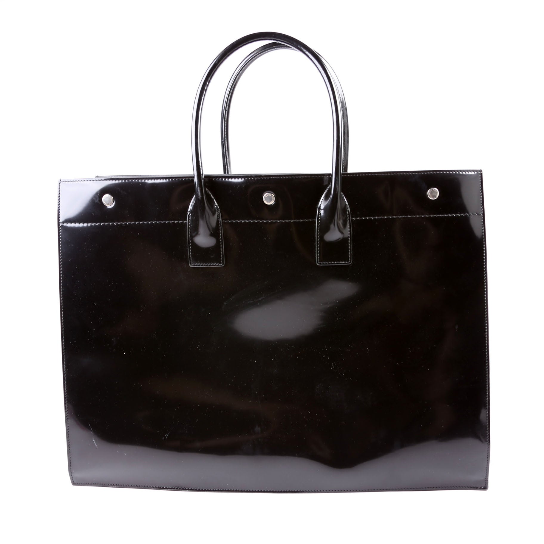 Saint Laurent Rive Gauche Patent Calfskin 587273 Black