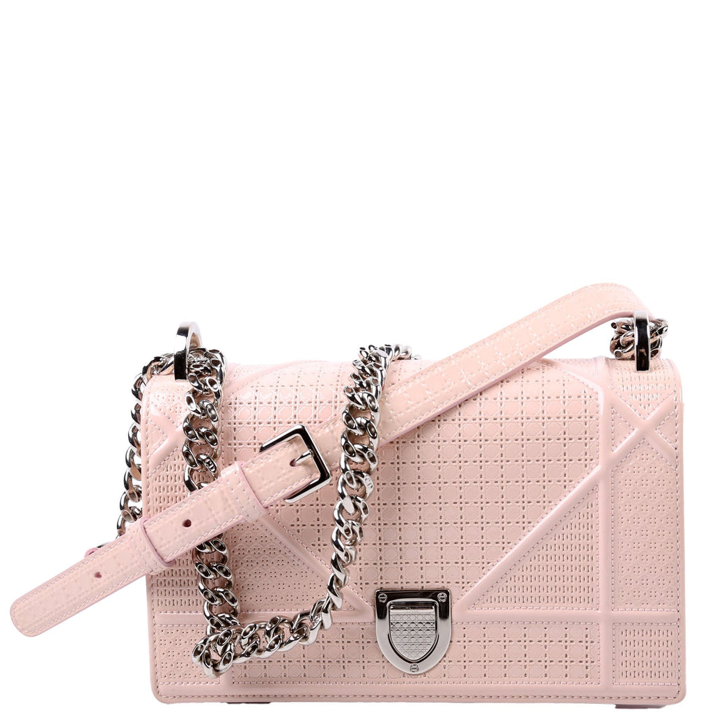 Christian Dior Diorama Patent Micro-Cannage Pink