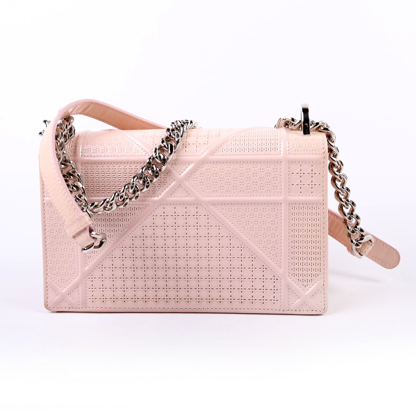 Christian Dior Diorama Patent Micro-Cannage Pink