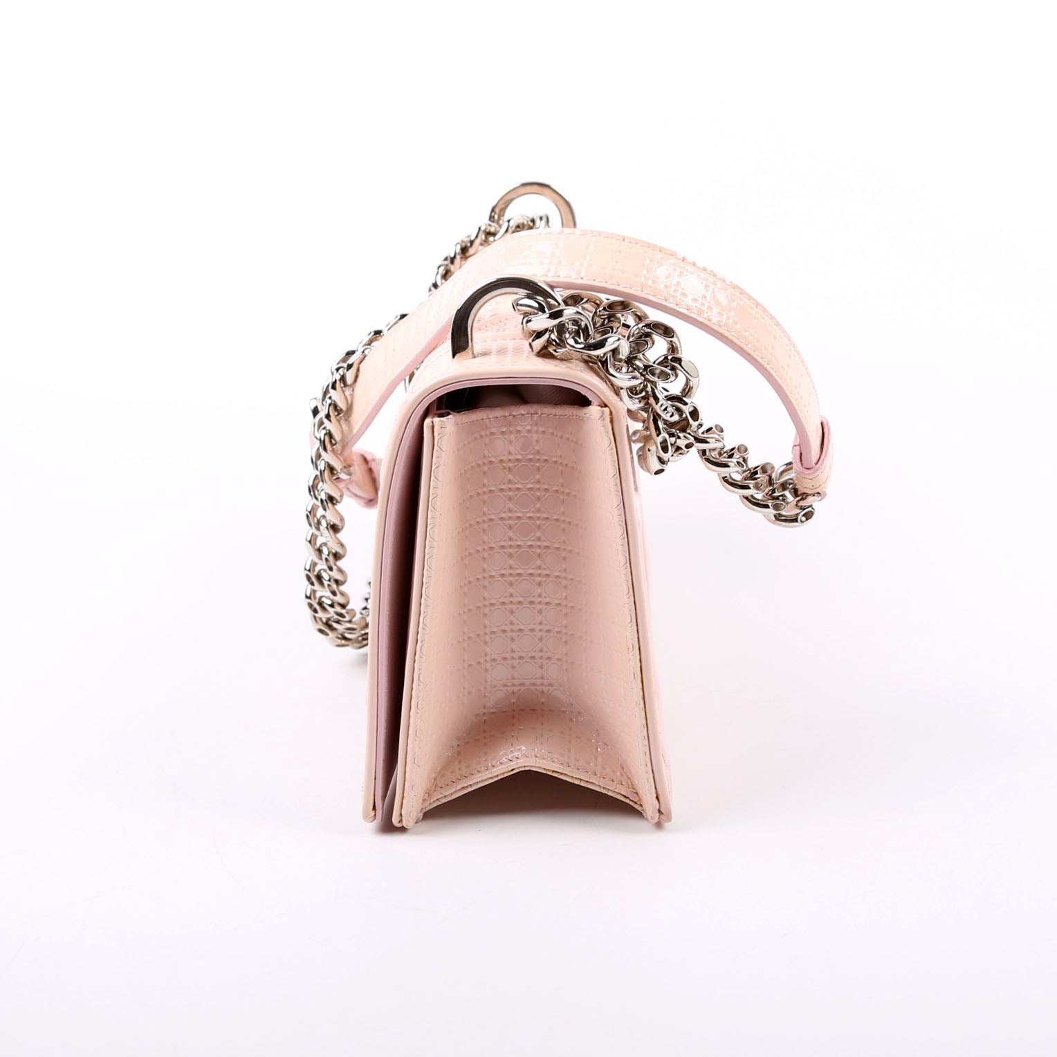 Christian Dior Diorama Patent Micro-Cannage Pink